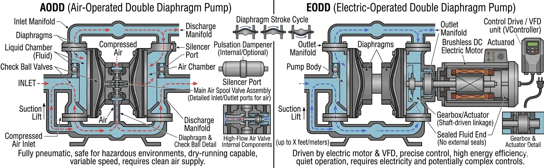 AODD Pumps vs EODD Pumps